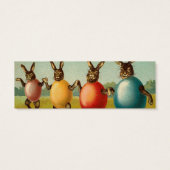 Dancing Rabbits Paasmand cadeau labels Mini Visitekaartjes (Achterkant)