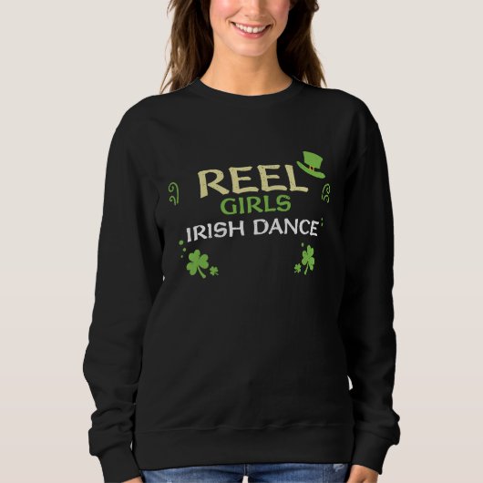 Dancing Reel Girls Irish Dance  St Patrick's Day Trui (Voorkant)