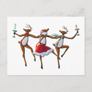 DANCING REINDEER DOOR SHARON SHARPE BRIEFKAART