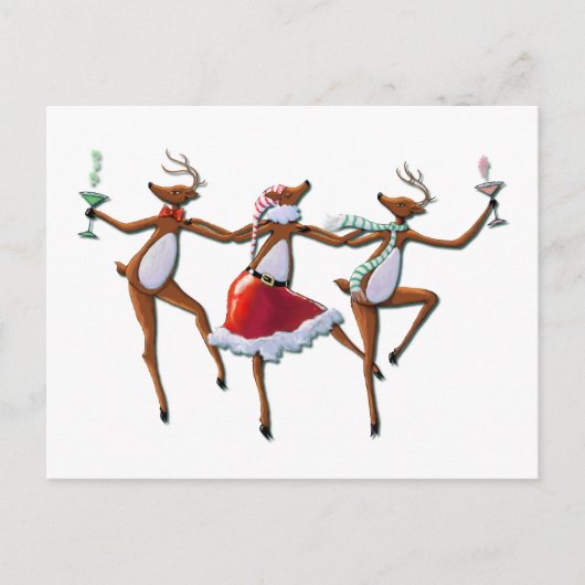 DANCING REINDEER DOOR SHARON SHARPE BRIEFKAART (Voorkant)