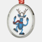 DANCING REINDEER METALEN ORNAMENT (Links)