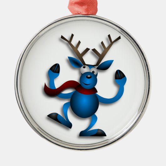 DANCING REINDEER METALEN ORNAMENT (Voorkant)