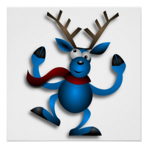 DANCING REINDEER PERFECT POSTER