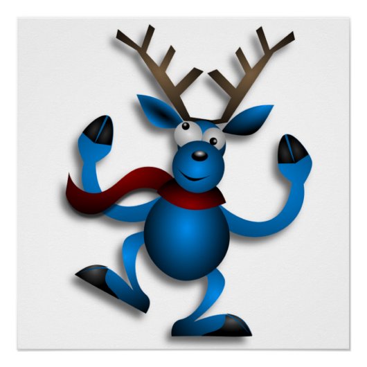 DANCING REINDEER PERFECT POSTER (Voorkant)