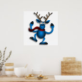 DANCING REINDEER POSTER (Keuken)