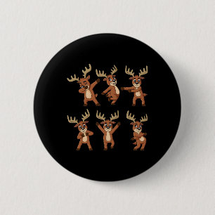 Dancing Rendier Dance Challenge Christmas Boys GI Ronde Button 5,7 Cm