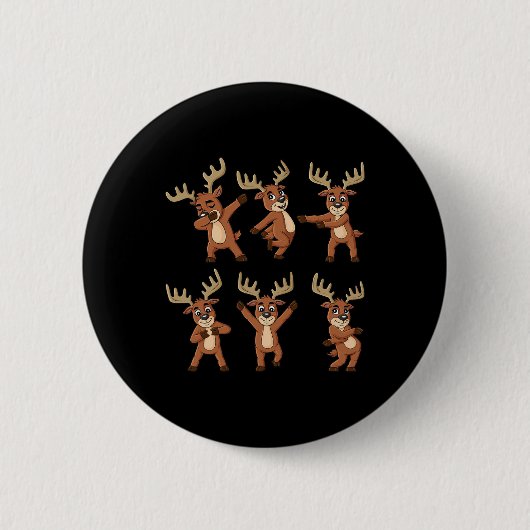 Dancing Rendier Dance Challenge Christmas Boys GI Ronde Button 5,7 Cm (Voorkant)