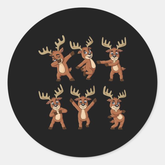 Dancing Rendier Dance Challenge Christmas Boys GI Ronde Sticker (Voorkant)