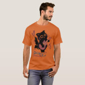 Dancing Rock Cat Electric Guitar Funny Cat Music B T-shirt (Voorkant volledig)