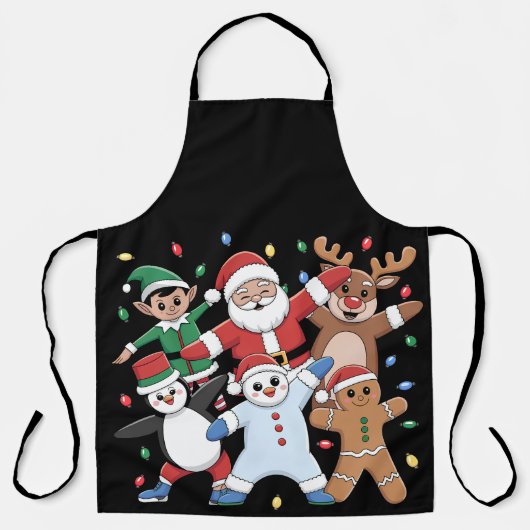 Dancing Santa Elf en vrienden Schort (Voorkant)