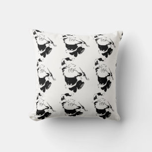 *DANCING SANTA FRONT/SNOWMAN FAMILY BACK" PILLOW KUSSEN