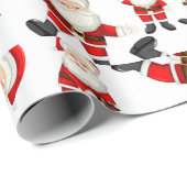 "Dancing Santa" inpakpapier (Rol Hoek)