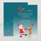 Dancing Santa Party Uitnodiging (Voorkant / Achterkant)