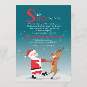 Dancing Santa Party Uitnodiging
