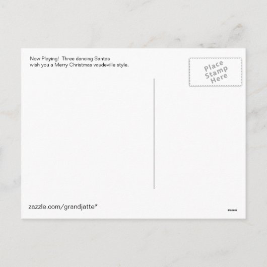 Dancing Santas briefkaart (Achterkant)