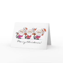 Dancing Santas wenskaart