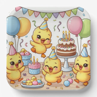 Dancing Schattige Ducklings Party Bord