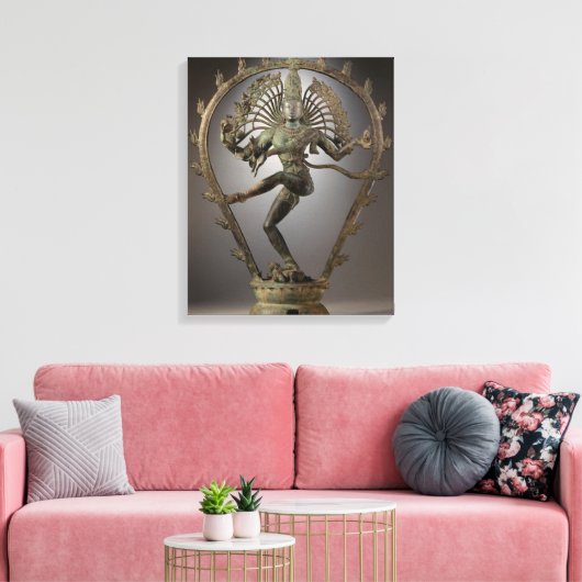 Dancing Shiva standbeeld Canvas Afdruk (Insitu (Woonkamer))