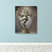 Dancing Shiva standbeeld Canvas Afdruk (Insitu (Houten vloer))