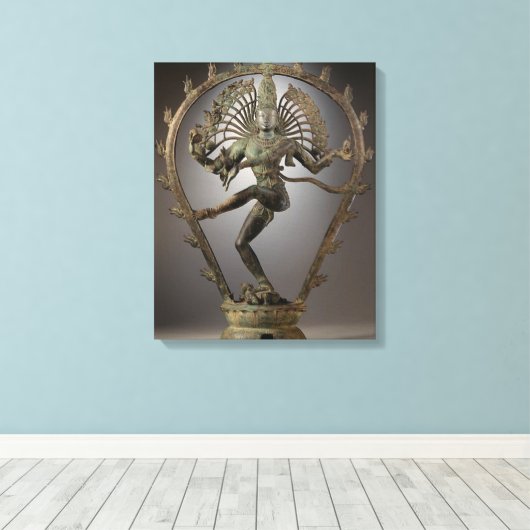 Dancing Shiva standbeeld Canvas Afdruk (Insitu (Houten vloer))
