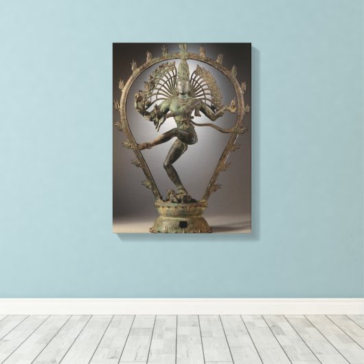 Dancing Shiva standbeeld Canvas Afdruk (Insitu (Houten vloer))
