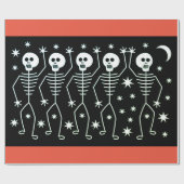 DANCING SKELET HALLOWEEN Wrapping Paper Cadeaupapier (Vlak)