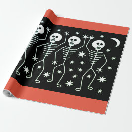 DANCING SKELET HALLOWEEN Wrapping Paper Cadeaupapier