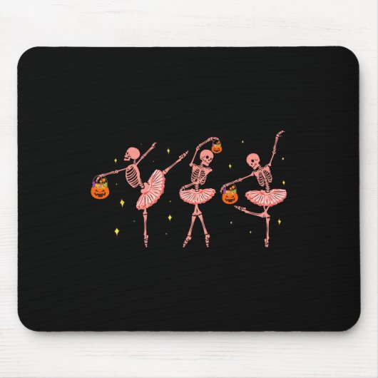 Dancing Skeleton Ballerina Halloween Jack O Lanter Muismat (Voorkant)