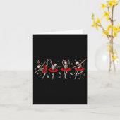 Dancing Skeleton Ballet Ballerina Kerstmeisjes Kaart (Gele Bloem)