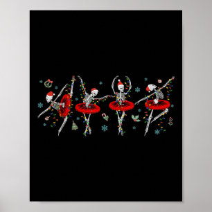 Dancing Skeleton Ballet Ballerina Kerstmeisjes Poster
