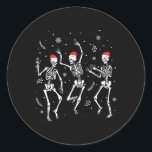Dancing Skeleton Christmas 2025 Spooky Funny Chris Ronde Sticker<br><div class="desc">Dancing Skeleton Christmas 2025 Spooky Funny Christmas Vrouwen</div>
