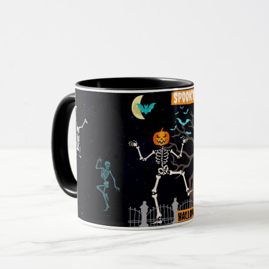 Dancing Skeleton Coffee Cup Mok (Voorkant links)