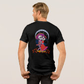 Dancing Skeleton Couple in Mexican Hats Tri-Blend Shirt (Achterkant volledig)