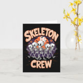 Dancing Skeleton Crew Halloween Party Fun Spooky D Kaart (Gele Bloem)