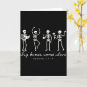 Dancing Skeleton Dry Bones Come Alive Christian Ha Kaart (Gele Bloem)