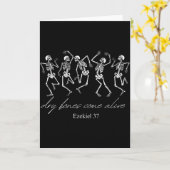 Dancing Skeleton Dry Bones Come Alive Christian Ha Kaart (Gele Bloem)