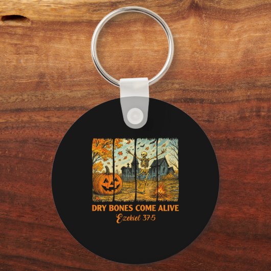 Dancing Skeleton Dry Bones Come Alive Christian Ha Sleutelhanger (Voorkant)