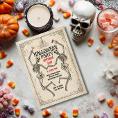  Dancing Skeleton Elegant Gothic Halloween Kaart