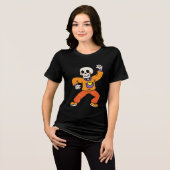 Dancing Skeleton Funny Halloween Skull T-shirt (Voorkant volledig)