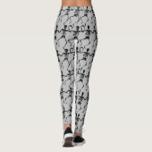Dancing Skeleton Grijs en Zwart Leggings (Achterkant)