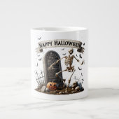 Dancing Skeleton Halloween Design Grote Koffiekop (Voorkant)