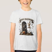 Dancing Skeleton Halloween Design Tri-Blend Shirt (Voorkant)