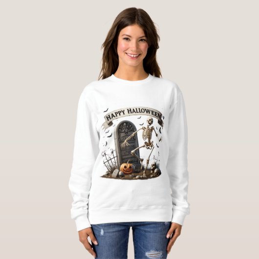Dancing Skeleton Halloween Design Trui (Voorkant volledig)