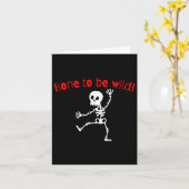Dancing Skeleton Halloween Funny Bone Wild Kaart (Gele Bloem)