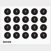 Dancing Skeleton Halloween Funny Bone Wild Ronde Sticker (Vel)