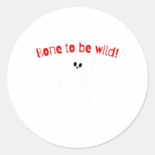 Dancing Skeleton Halloween Funny Bone Wild Ronde Sticker