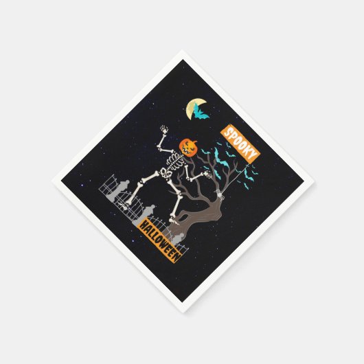 Dancing Skeleton Halloween Papieren servetten (Hoek)