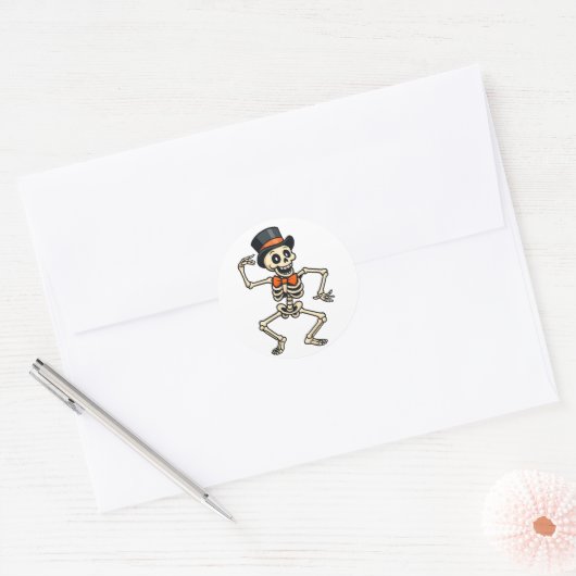 Dancing Skeleton Halloween Sticker  (Envelop)