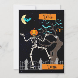 Dancing Skeleton Halloween uitnodiging