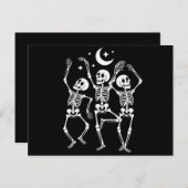 Dancing Skeleton Happy Halloween Herfst Skull Briefkaart (Voorkant / Achterkant)
